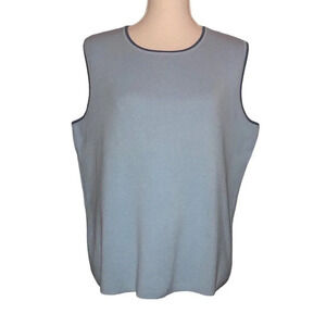 C.j. BANKS Sz 1X Women's Lt. Blue & Darker Blue Plus Size Sweater Tank Top NWT